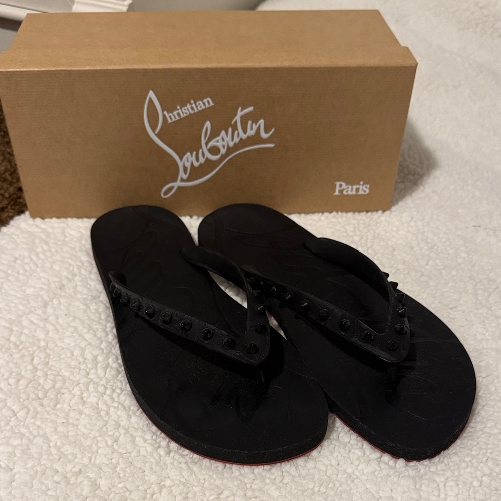 Christian Louboutin Black Studded Sandals